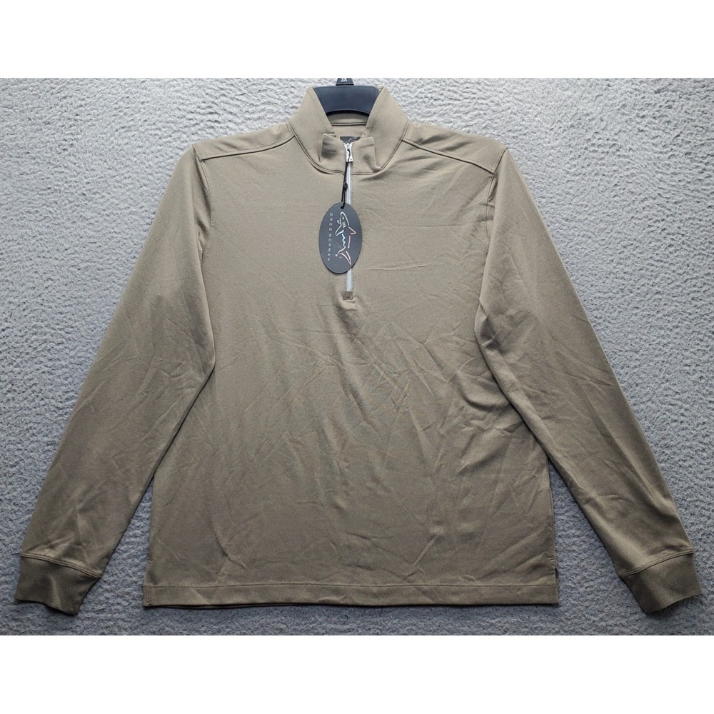 Greg Norman Golf 1/4 Zip Pullover Mens S Brown Long Sleeve Performance Stretch